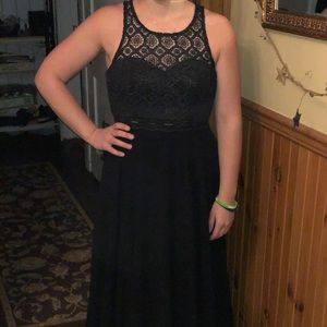 Black two piece Floor length prom dress